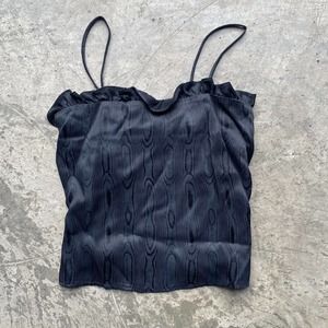 Vintage Y2k Satin Ruffle Camisole Top Medium